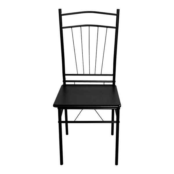 Τραπεζαρία Reforia  σετ 5τμχ mdf σε μαύρη απόχρωση με μαύρα μεταλλικά πόδια 110x60x74εκ