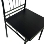 Τραπεζαρία Reforia  σετ 5τμχ mdf σε μαύρη απόχρωση με μαύρα μεταλλικά πόδια 110x60x74εκ