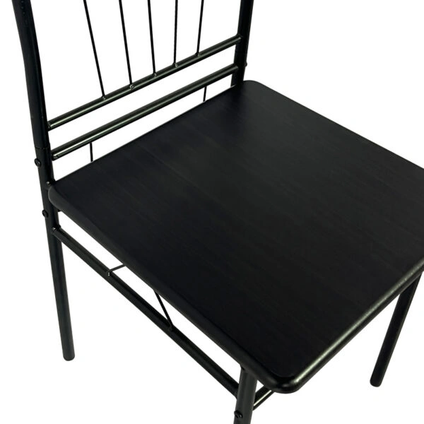 Τραπεζαρία Reforia  σετ 5τμχ mdf σε μαύρη απόχρωση με μαύρα μεταλλικά πόδια 110x60x74εκ