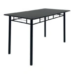 Τραπεζαρία Reforia  σετ 5τμχ mdf σε μαύρη απόχρωση με μαύρα μεταλλικά πόδια 110x60x74εκ