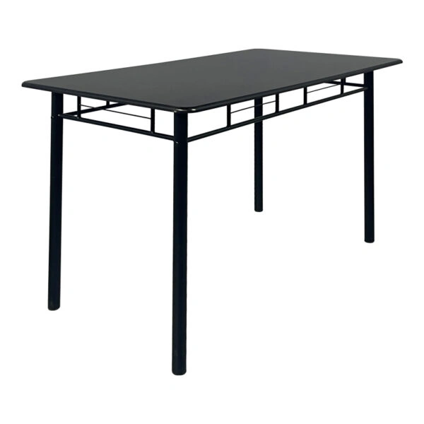 Τραπεζαρία Reforia  σετ 5τμχ mdf σε μαύρη απόχρωση με μαύρα μεταλλικά πόδια 110x60x74εκ