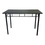 Τραπεζαρία Reforia  σετ 5τμχ mdf σε μαύρη απόχρωση με μαύρα μεταλλικά πόδια 110x60x74εκ