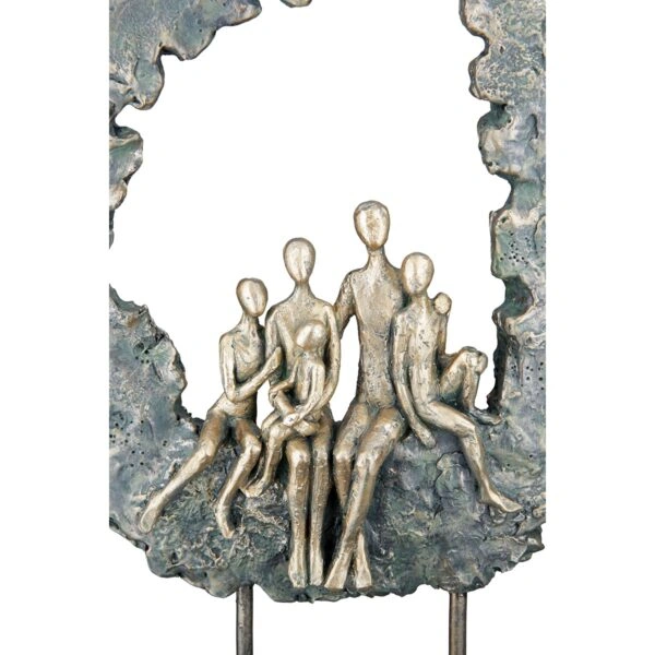 Γλυπτό Round "Familie" Πολυρεζίνη Χρυσό Πράσινο PU 14x8x32.5cm
