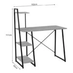 Γραφείο εργασίας Deckstor  με ραφιέρα σε oak απόχρωση με πόδι μαύρο μέταλλο 102x50x117εκ