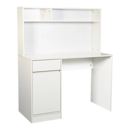 Γραφείο εργασίας Secreta  με ράφι σε λευκή απόχρωση 110x50x135εκ