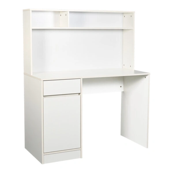 Γραφείο εργασίας Secreta  με ράφι σε λευκή απόχρωση 110x50x135εκ