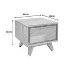 Κομοδίνο Emira μασίφ ακακίας σε φυσική απόχρωση 40x40x35εκ