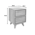 Κομοδίνο Emira  μασίφ ακακίας σε φυσική απόχρωση 40x40x54εκ