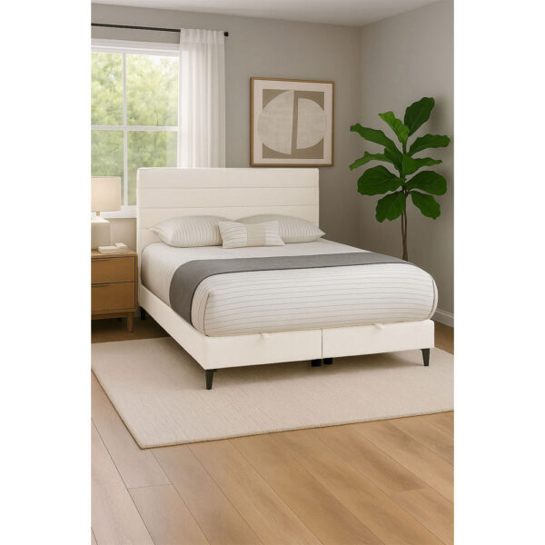 UTOPIA ΚΡΕΒΑΤΙ ΜΕ ΑΠΟΘΗΚ. ΧΩΡΟ ΚΑΙ ΣΤΡΩΜΑ WHITE SMOOTH 06-900 207x160x115