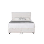 UTOPIA ΚΡΕΒΑΤΙ ΜΕ ΑΠΟΘΗΚ. ΧΩΡΟ ΚΑΙ ΣΤΡΩΜΑ WHITE SMOOTH 06-900 207x160x115