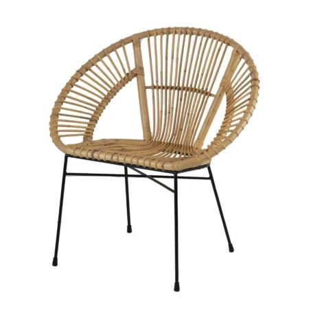 Artekko Chenoa Μεταλλική Καρέκλα με Μπαμπού σε Φυσική Απόχρωση