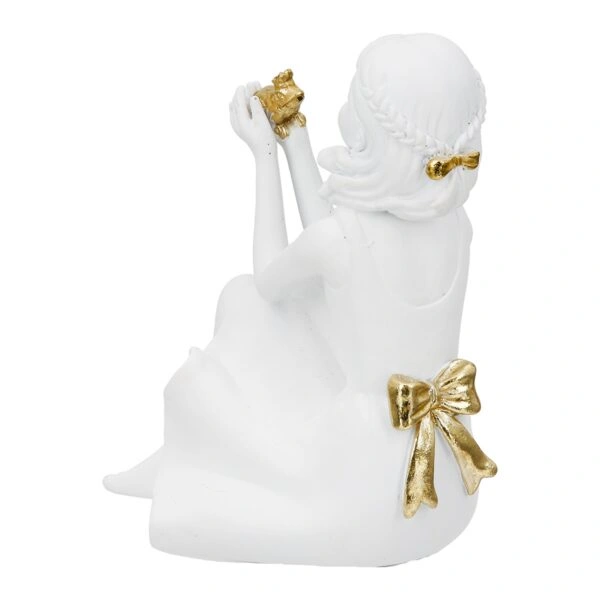 Φιγούρα Γυναίκα Πολύ Λευκό Χρυσό 11X11X24Cm 11X11X24Cm