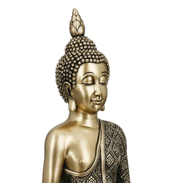 Figure Buddha Synthetic Resin Χρυσόχρωμο 12X8X22Cm 12X8X22Cm