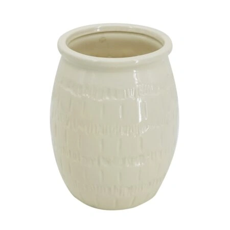 Artekko Silk Μπεζ Διακοσμητικό Κεραμικό Βάζο (18x18x23)cm