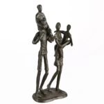 Γλυπτό "Family" Family Motif Σίδερο Brown PU 10x6x22cm