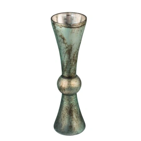 Artekko Emerald Πράσινο Γυάλινο Διακοσμητικό Βάζο (14x14x50.8)cm