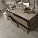 Artekko Midnight Εκρού Υφασμάτινο Διπλό Κρεβάτι (260x230x125)cm για Στρώμα(180x200) MDF 2pcs Κομοδίνα (65x48x40)cm Ντουλάπα με Καθρέπτη και Φωτισμό (270x63x230)cm Συρταριέρα (160x48x78)cm και Καθρέπτη (90x90x5)cm