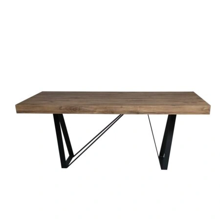 Artekko Julian Καφέ Τραπεζι MDF με Μαύρα Μεταλλικά Πόδια (180x90x73)cm