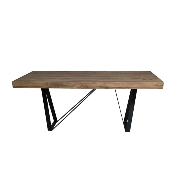 Artekko Julian Καφέ Τραπεζι MDF με Μαύρα Μεταλλικά Πόδια (180x90x73)cm