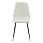 Artekko Quarteto Εκρού Υφασμάτινες Καρέκλες με Μαύρα Μεταλλικά Πόδια (44x55x90)cm 4pcs