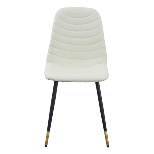 Artekko Quarteto Εκρού Υφασμάτινες Καρέκλες με Μαύρα Μεταλλικά Πόδια (44x55x90)cm 4pcs