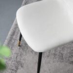 Artekko Quarteto Εκρού Υφασμάτινες Καρέκλες με Μαύρα Μεταλλικά Πόδια (44x55x90)cm 4pcs