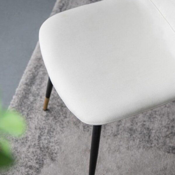 Artekko Quarteto Εκρού Υφασμάτινες Καρέκλες με Μαύρα Μεταλλικά Πόδια (44x55x90)cm 4pcs