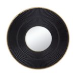 Artekko Carved Μαύρος MDF Καθρέφτης Τοίχου (80x3x80)cm