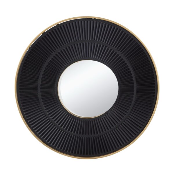 Artekko Carved Μαύρος MDF Καθρέφτης Τοίχου (80x3x80)cm