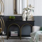 Console Κονσόλα Ξύλο MDF Μαύρο Χρυσό (120x40x81)cm