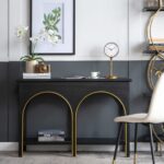 Console Κονσόλα Ξύλο MDF Μαύρο Χρυσό (120x40x81)cm