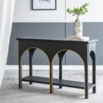 Console Κονσόλα Ξύλο MDF Μαύρο Χρυσό (120x40x81)cm