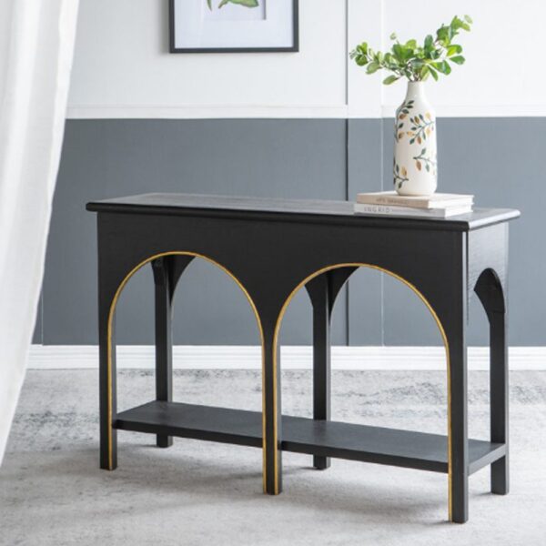 Console Κονσόλα Ξύλο MDF Μαύρο Χρυσό (120x40x81)cm