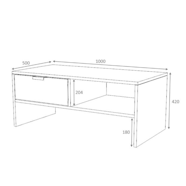 Τραπεζάκι σαλονιού Galaxy Megapap χρώμα φυσικό οξιάς 100x50x42εκ.