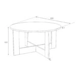 Τραπεζάκι σαλονιού Kati Megapap χρώμα καρυδί Ø80x42εκ.