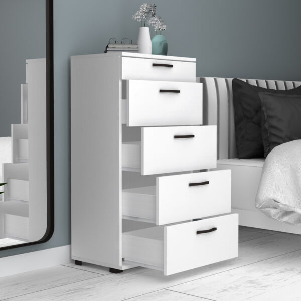 Συρταριέρα Helia Megapap χρώμα λευκό 60x44x108εκ.