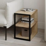 Τραπεζάκι βοηθητικό - Κομοδίνο Echo Megapap χρώμα sapphire oak 30x42x45εκ.