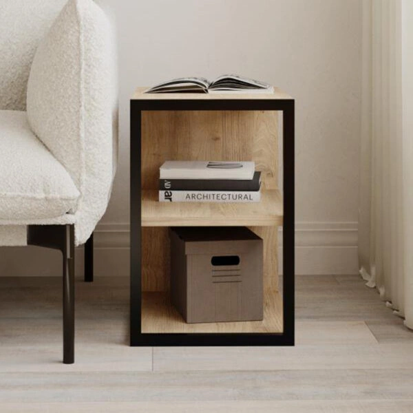 Τραπεζάκι βοηθητικό - Κομοδίνο Echo Megapap χρώμα sapphire oak 30x42x45εκ.