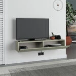 Έπιπλο τηλεόρασης επιτοίχιο Francy Megapap χρώμα ash green 135x31,7x25εκ.