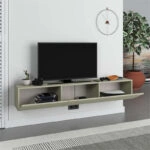 Έπιπλο τηλεόρασης επιτοίχιο Francy Megapap χρώμα ash green 180x30x30εκ.