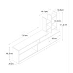 Σύνθεση τηλεόρασης Pesaro από μελαμίνη χρώμα λευκό 165x25x91,3εκ.