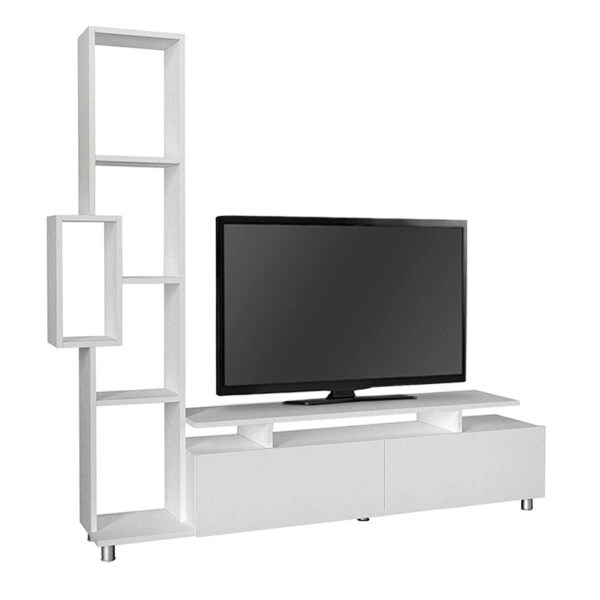 Σύνθεση τηλεόρασης Tulip  από μελαμίνη χρώμα λευκό 160x29,5x160εκ.