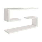 Ραφιέρα τοίχου Jenika  2 τεμαχίων από μελαμίνη χρώμα λευκό 60x14,5x18εκ.