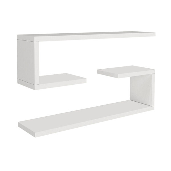 Ραφιέρα τοίχου Jenika  2 τεμαχίων από μελαμίνη χρώμα λευκό 60x14,5x18εκ.