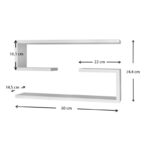 Ραφιέρα τοίχου Jenika  2 τεμαχίων από μελαμίνη χρώμα λευκό 60x14,5x18εκ.