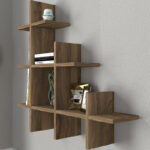 Ραφιέρα τοίχου Juke από μελαμίνη χρώμα καρυδί 81,8x18x80εκ.