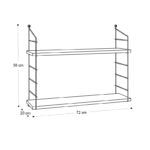 Ραφιέρα τοίχου Armoni Megapap χρώμα sacramento oak - καφέ μέταλλο 72x20x58εκ.