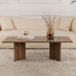 Τραπεζάκι σαλονιού Sabin Megapap χρώμα καρυδί 119x60x40εκ.