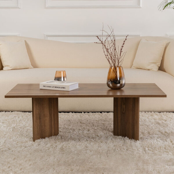 Τραπεζάκι σαλονιού Sabin Megapap χρώμα καρυδί 119x60x40εκ.