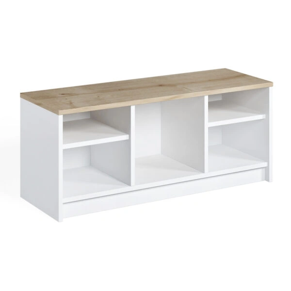 Παπουτσοθήκη London Megapap χρώμα λευκό - sapphire oak 100x35x40εκ.